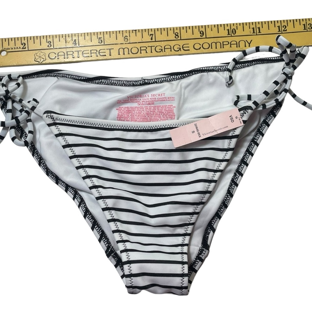 New NWT Victorias Secret Bottom Teeny Bikini String Tie Swim Small S Striped - Picture 12 of 16